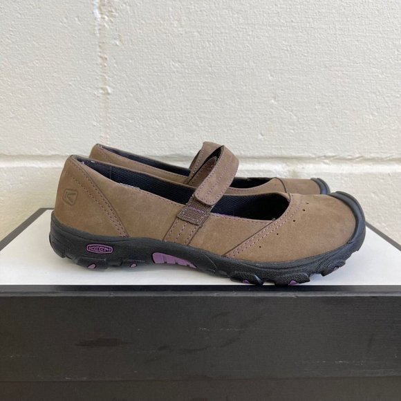 Keen Womens Brown Black Nubuck Leather Mary Janes Flats Round Toe US 5 / EU 38 - Picture 2 of 9